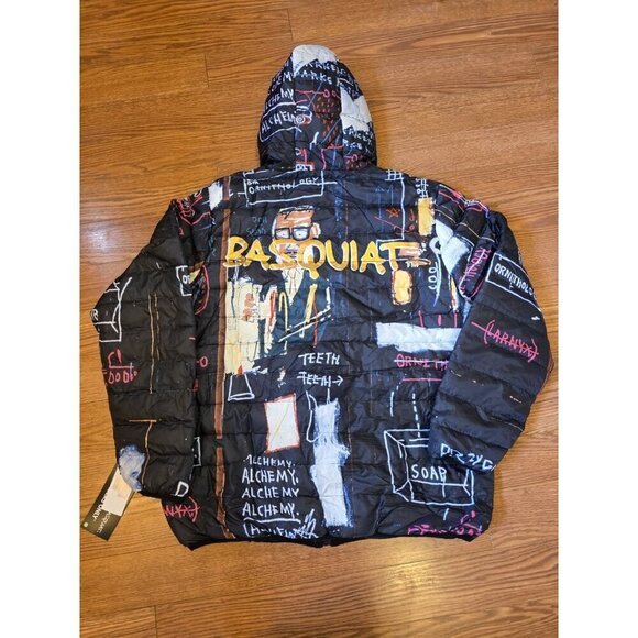 Jean-Michel Basquiat x Members only Alchemy Puffy Jacket Mens Sz XXL Hooded Coat - Picture 12 of 16